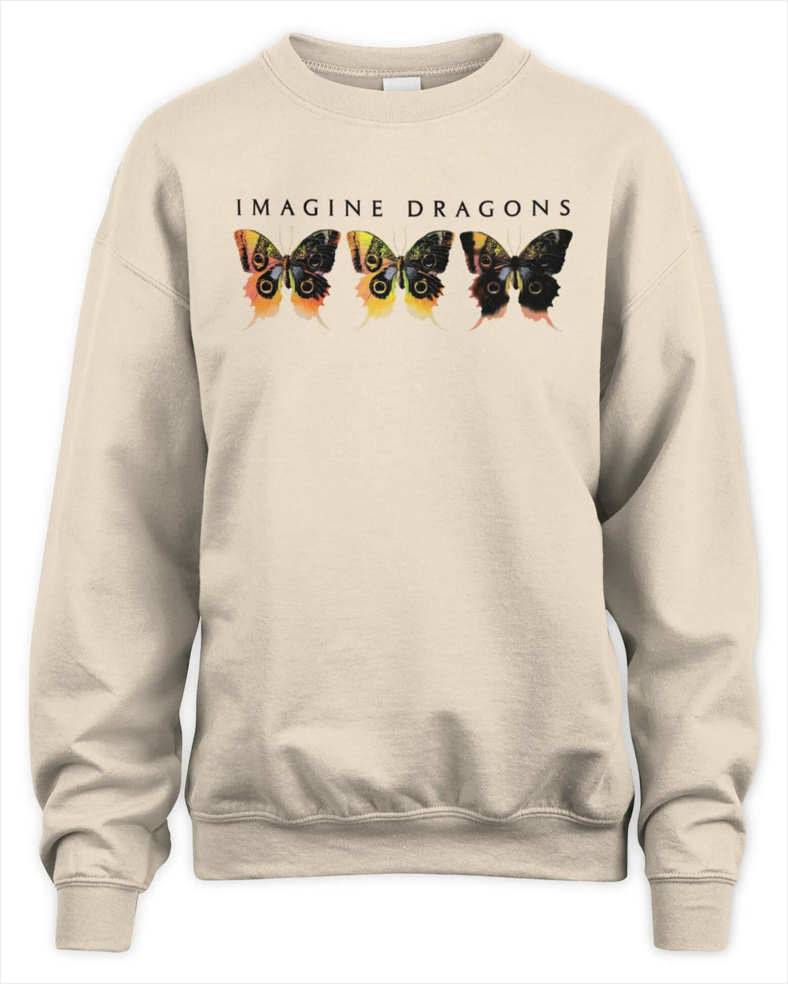 Sweatshirt Imagine Dragons Loom Butterfly Tan Sand Merch, Premium Sweaer Gifts For Her Merch Apparel - Lilybirchmarket
