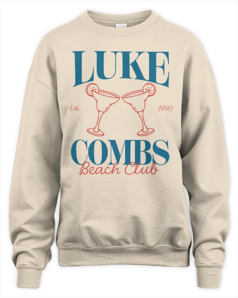 Sweatshirt Luke Combs Merch Luke Combs Beach Club Est 1990, Premium Sweaer Gifts For Best Friend - Lilybirchmarket