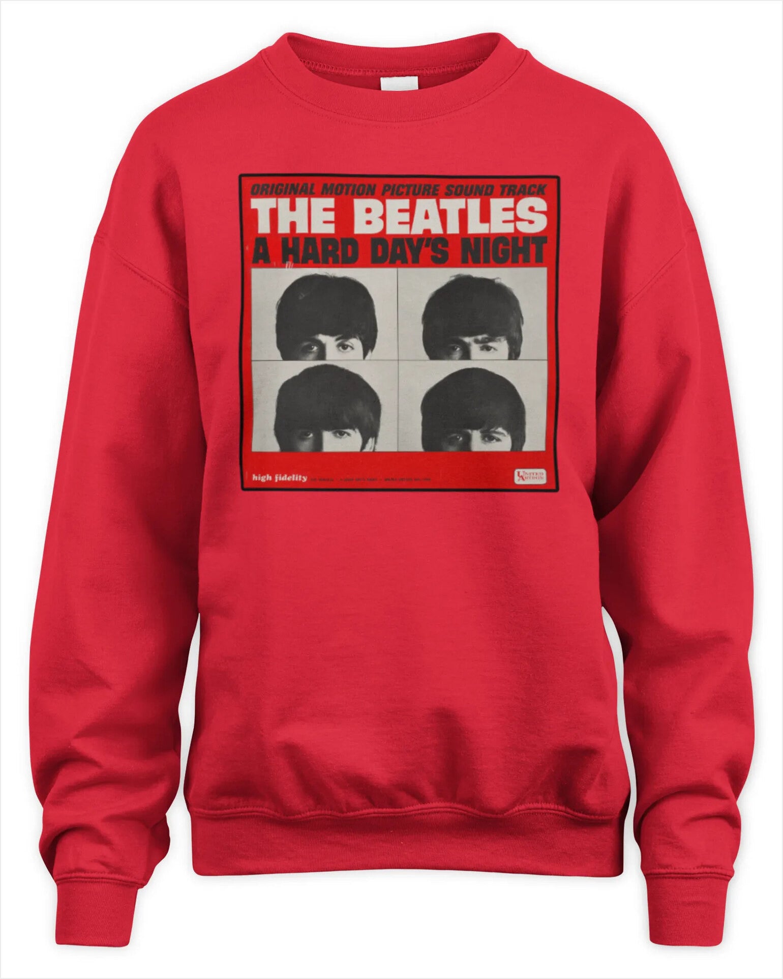 Sweatshirt The Beatles Merch Store A Hard Day s Night Red Album Cover Premium Sweaer Gifts For Sister - Lilybirchmarket