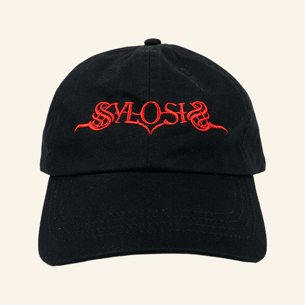 Sylosis Merch Embroidered Red Logo Black Cap Dad Gifts - Lilybirchmarket
