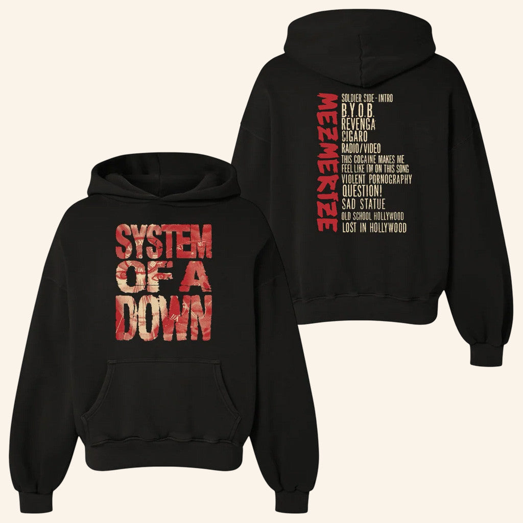 System Of A Down Merch Tour 2025 Mezmerize Tracklist Hoodie Gifts For Friends - Lilybirchmarket
