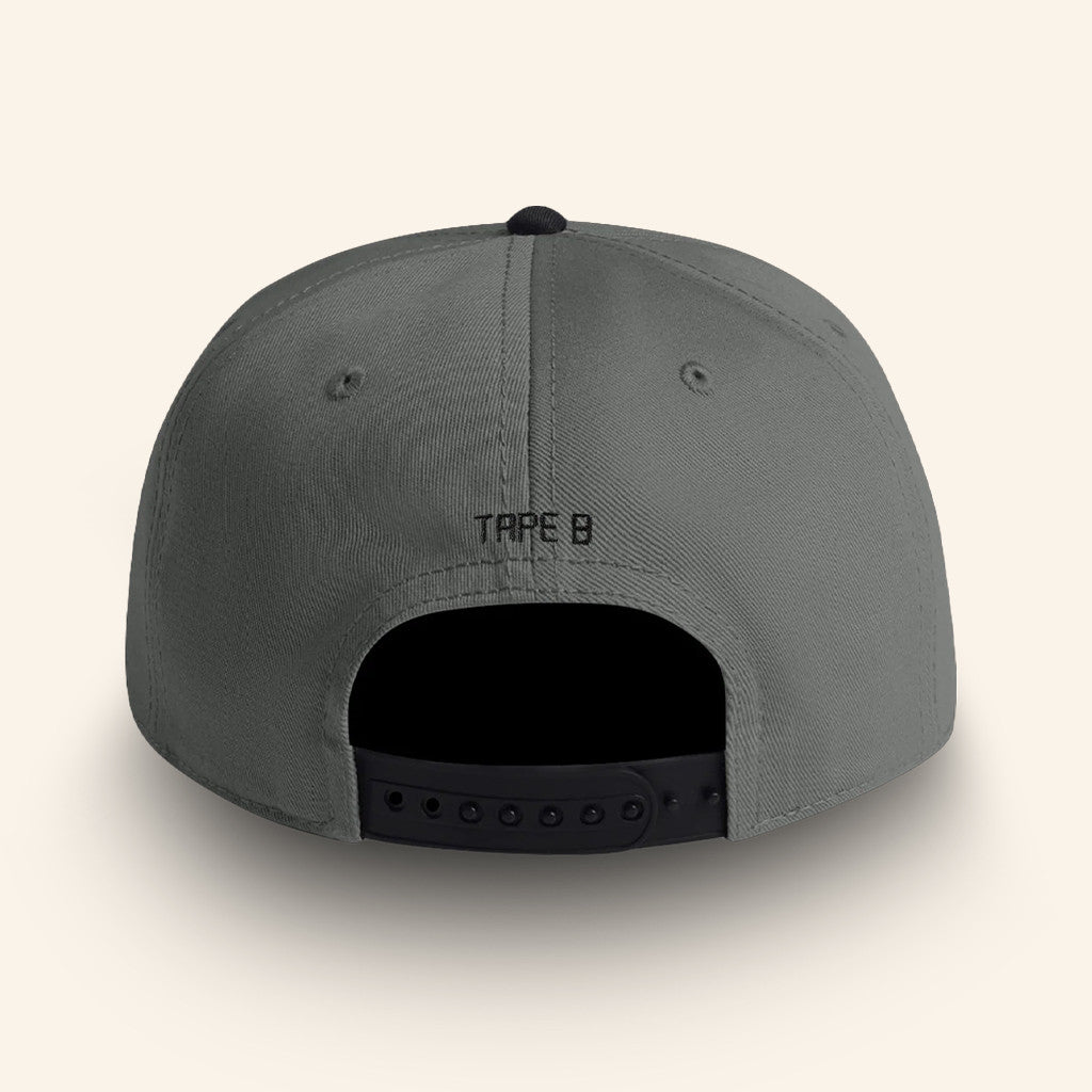 Tape B Merch Tape B Reel Two Tone Embroidered Hat Grey Black Gifts For DJ Lovers - Lilybirchmarket