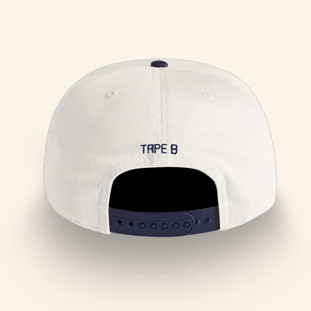 Tape B Merch Tape B Reel Two Tone Embroidered Hat Natural Navy Best Gifts For DJ Lovers - Lilybirchmarket