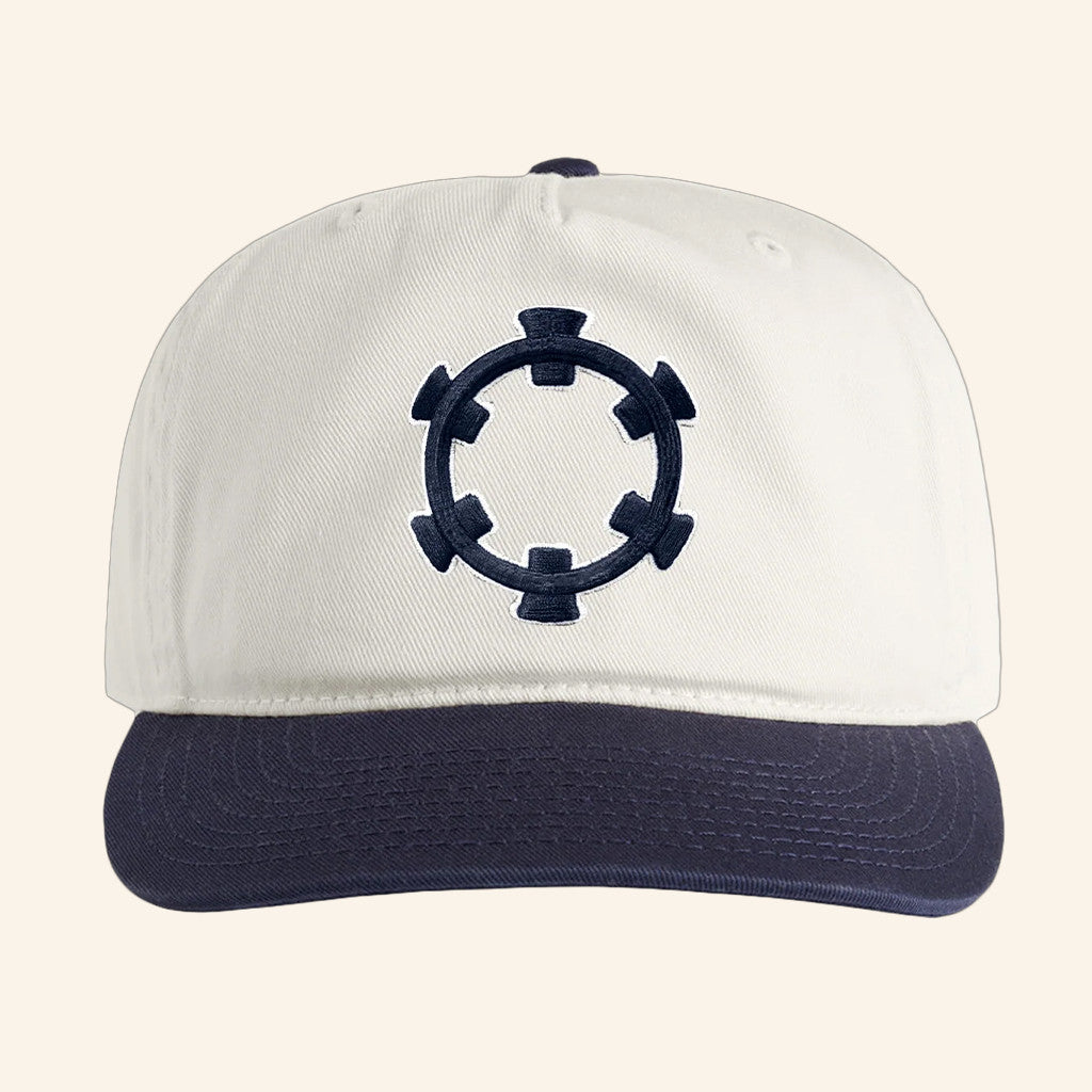 Tape B Merch Tape B Reel Two Tone Embroidered Hat Natural Navy Best Gifts For DJ Lovers - Lilybirchmarket
