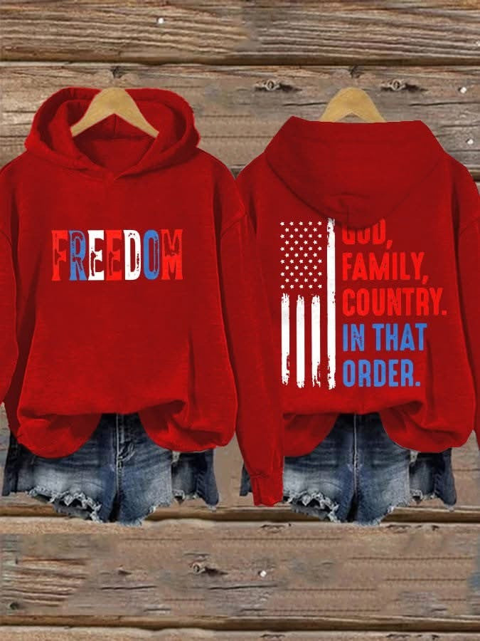 Target Charlie Kirk Hoodie Red Freedom God Family Country In That Order Merch Clothing - Lilybirchmarket