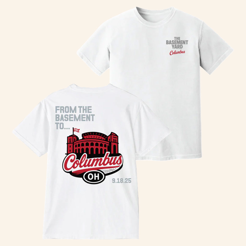 TBY Tour Merch From The Basement To Columbus White T-Shirt Present For Husband - Lily Birch Market