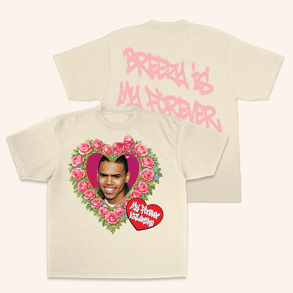Team Breezy Official Merch My Forever Valentine T-Shirt Chris Brown Merch Valentine Day Gifts - Lily Birch Market