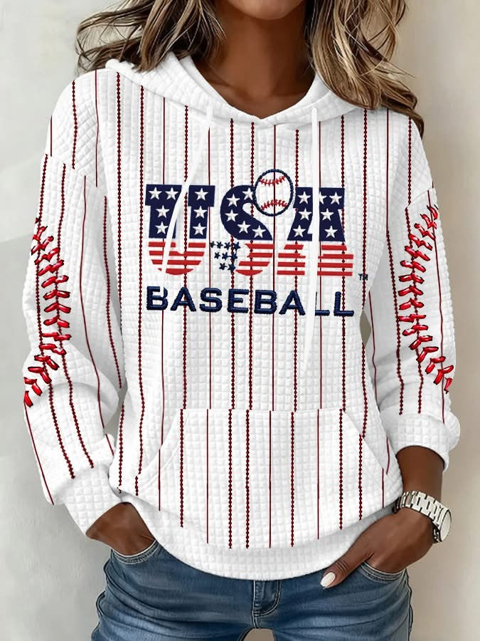 Team USA Baseball Hoodie Women's Game Day Outfits USA World Baseball Classic 2026 Merch Gifts - Lilybirchmarket