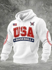 Team USA Baseball Waffle Hoodie Men's USA World Baseball Classic 2026 Merch Fan Apparel - Lilybirchmarket