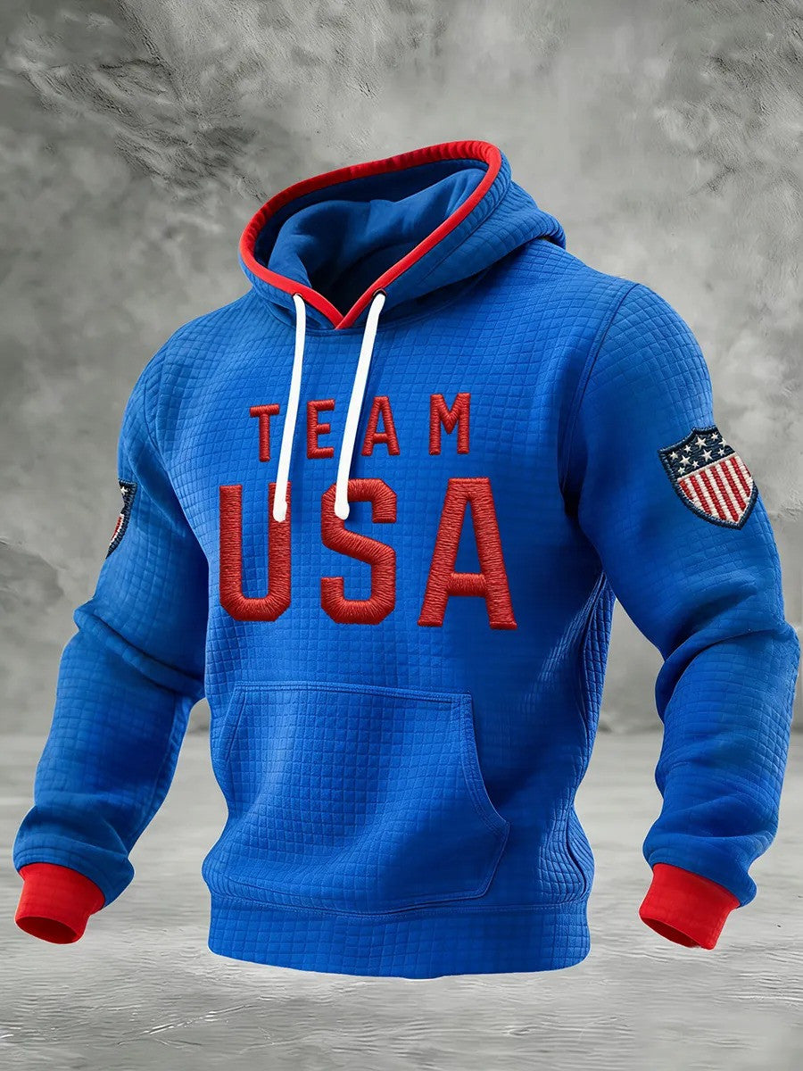 Team USA Emblem Hoodie 2026 Winter Olympics Team USA Merch Patriotic Apparel Gifts For Men - Lilybirchmarket