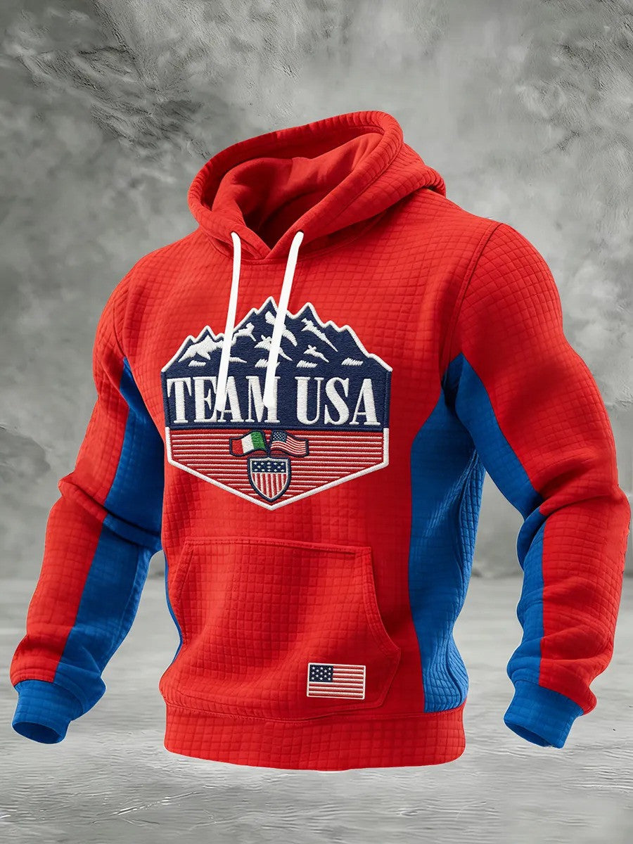 Team USA Mountain Emblem Hoodie 2026 Winter Olympic Team USA Merch Gifts For Fans - Lilybirchmarket
