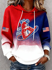 Team USA Skiing Winter Olympics 2026 Hoodie Go USA Hooded Sweatshirt Best Gifts For Fan - Lilybirchmarket