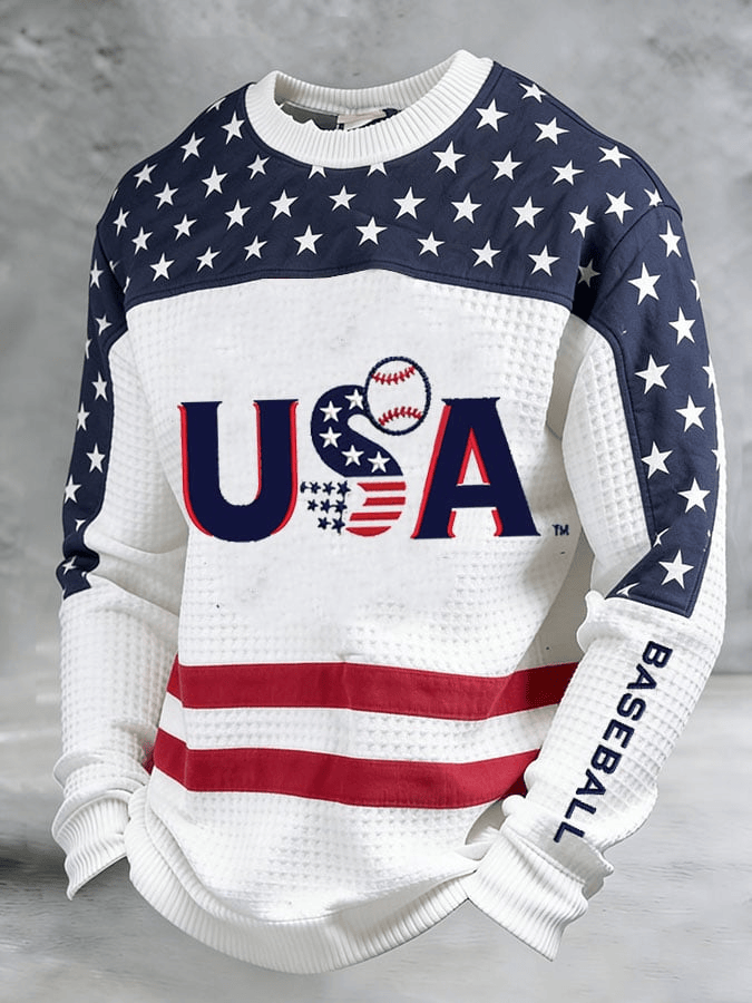  Team USA World Baseball Classic 2026 Waffle Long Sleeve T-Shirt Team USA WBC 2026 Shirt Men's - TradiViet