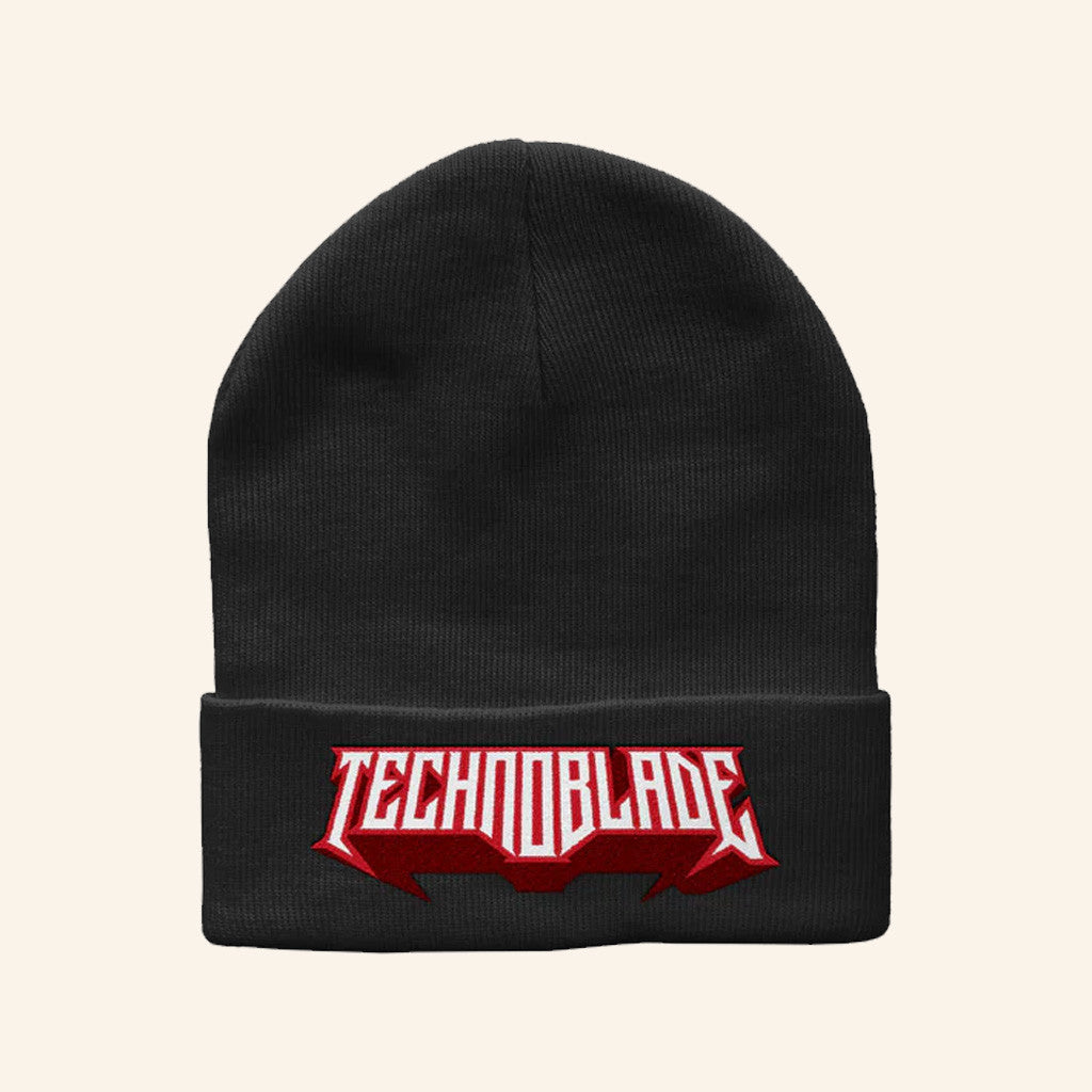 Technoblade Merch Black Wordmark Beanie Best Birthday Gift For Son - Lilybirchmarket