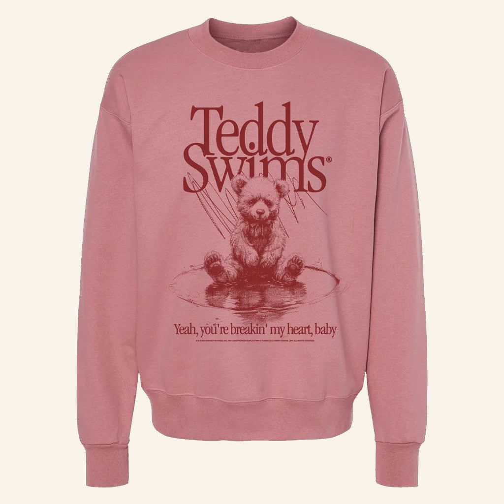 Teddy Swims Merch Breakin' My Heart Crewneck Sweatshirt Gifts For Her - Lilybirchmarket