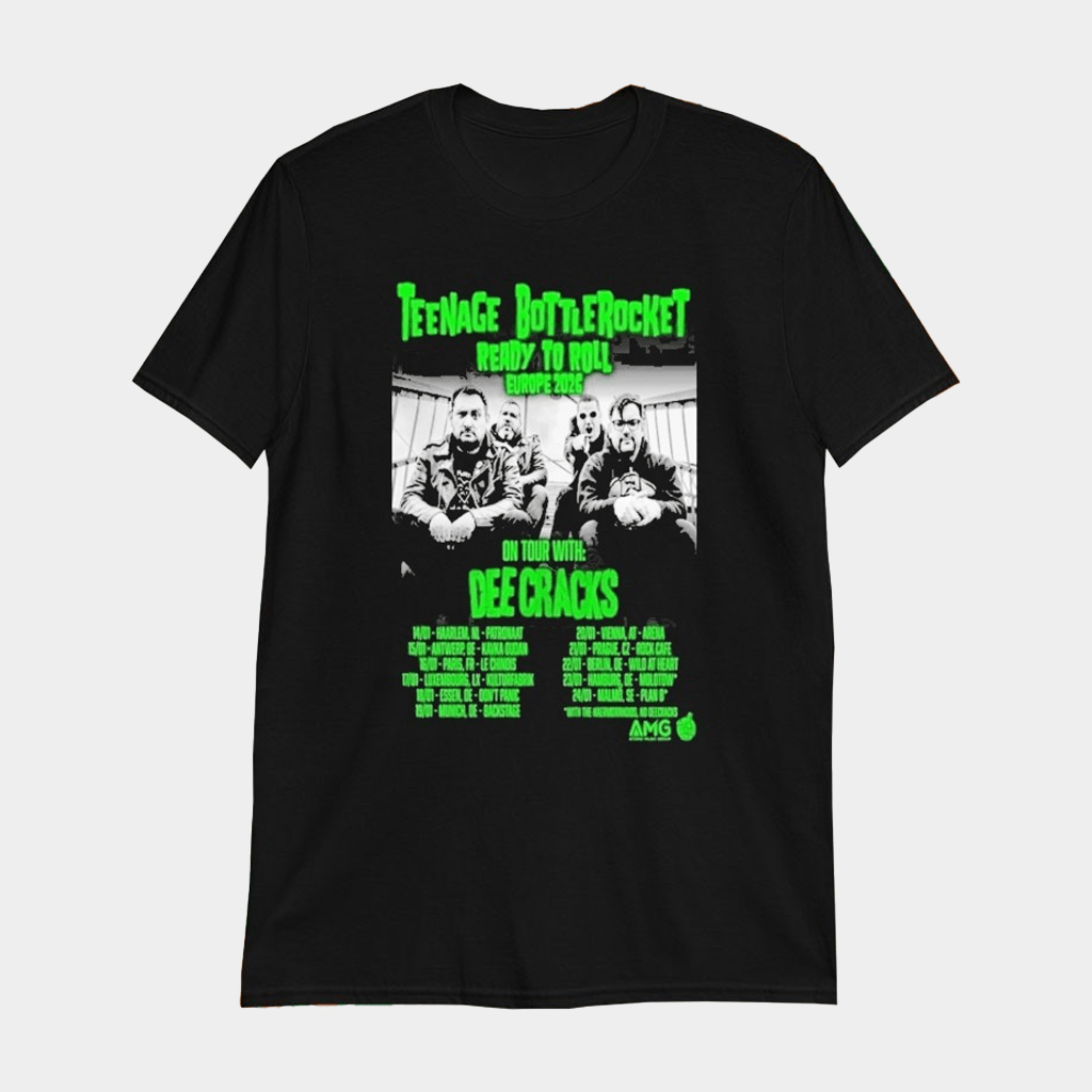 Teenage Bottlerocket Ready To Roll Europe Tour 2026 T-Shirt Teenage Bottlerocket Merch - Lily Birch Market
