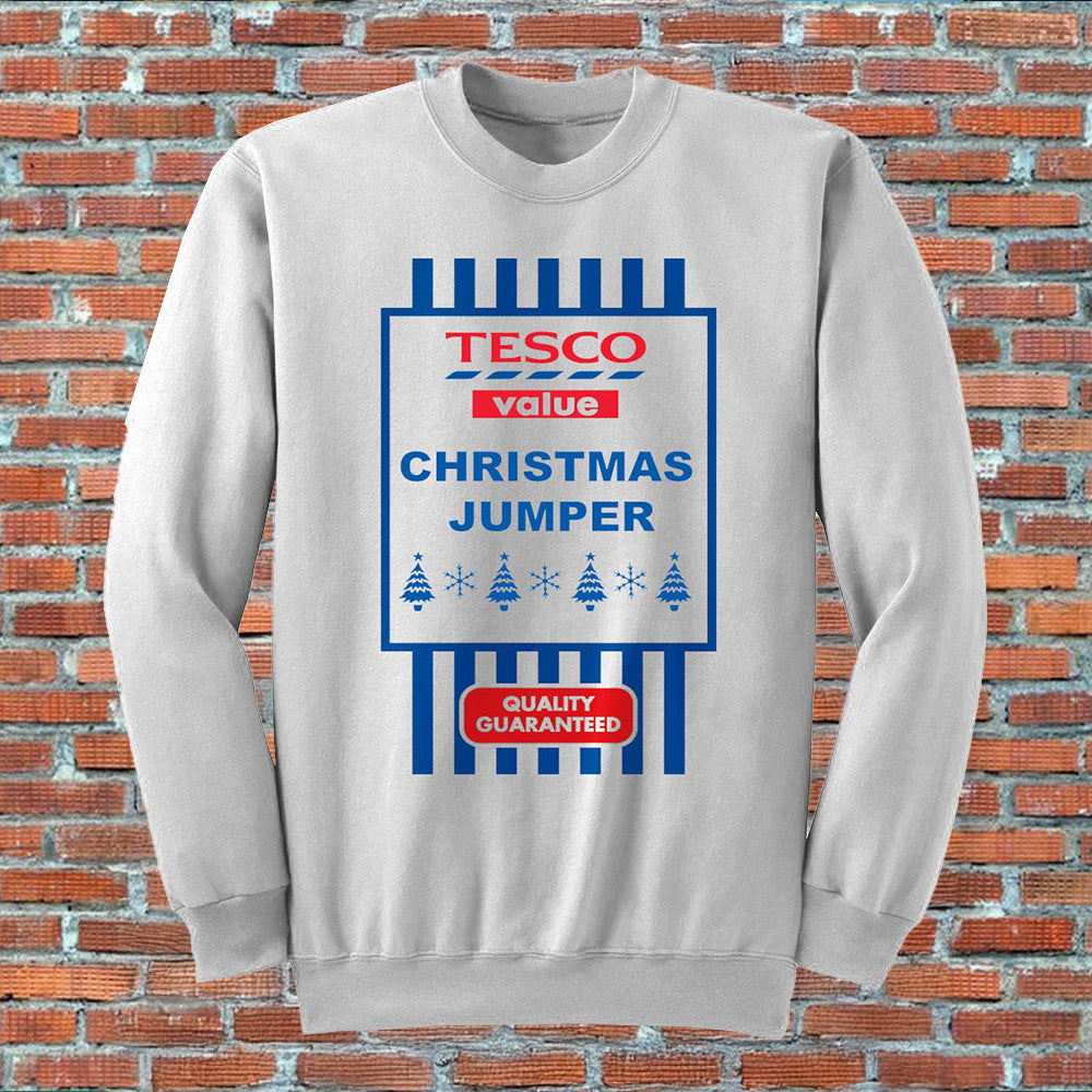 Tesco Value Christmas Jumper Sweatshirt Xmas Jumper Funny Clothing Gifts For Him - Lilybirchmarket
