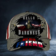 Texas Hello Darkness My Old Friend Hat Texas And USA Flag Skull Hats Father's Day Gifts 2024 - Lilybirchmarket