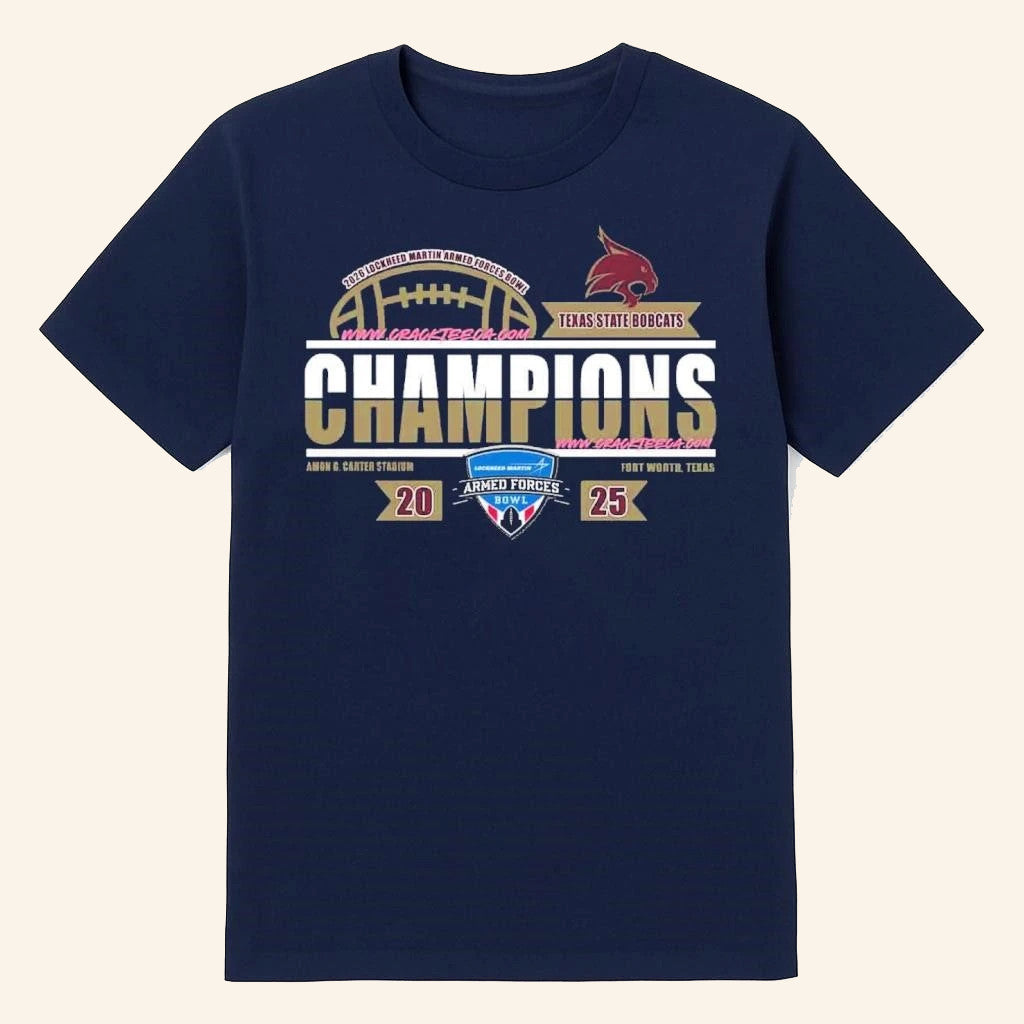 Texas State Football Lockheed Martin Armed Forces Bowl 2026 T-Shirt Bobcats Merch - Lily Birch Market