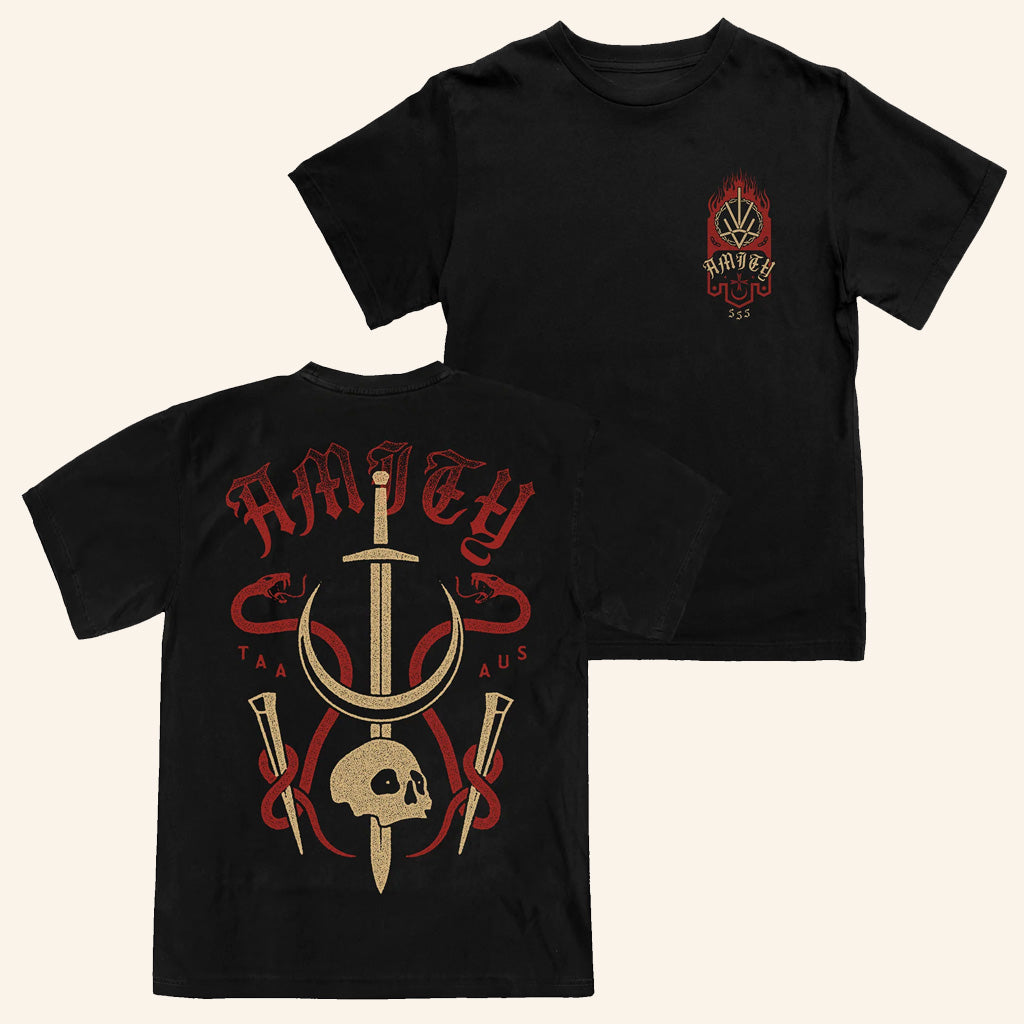 The Amity Affliction Merch Banner Black T-Shirt Gift Ideas For Music Lovers - Lily Birch Market