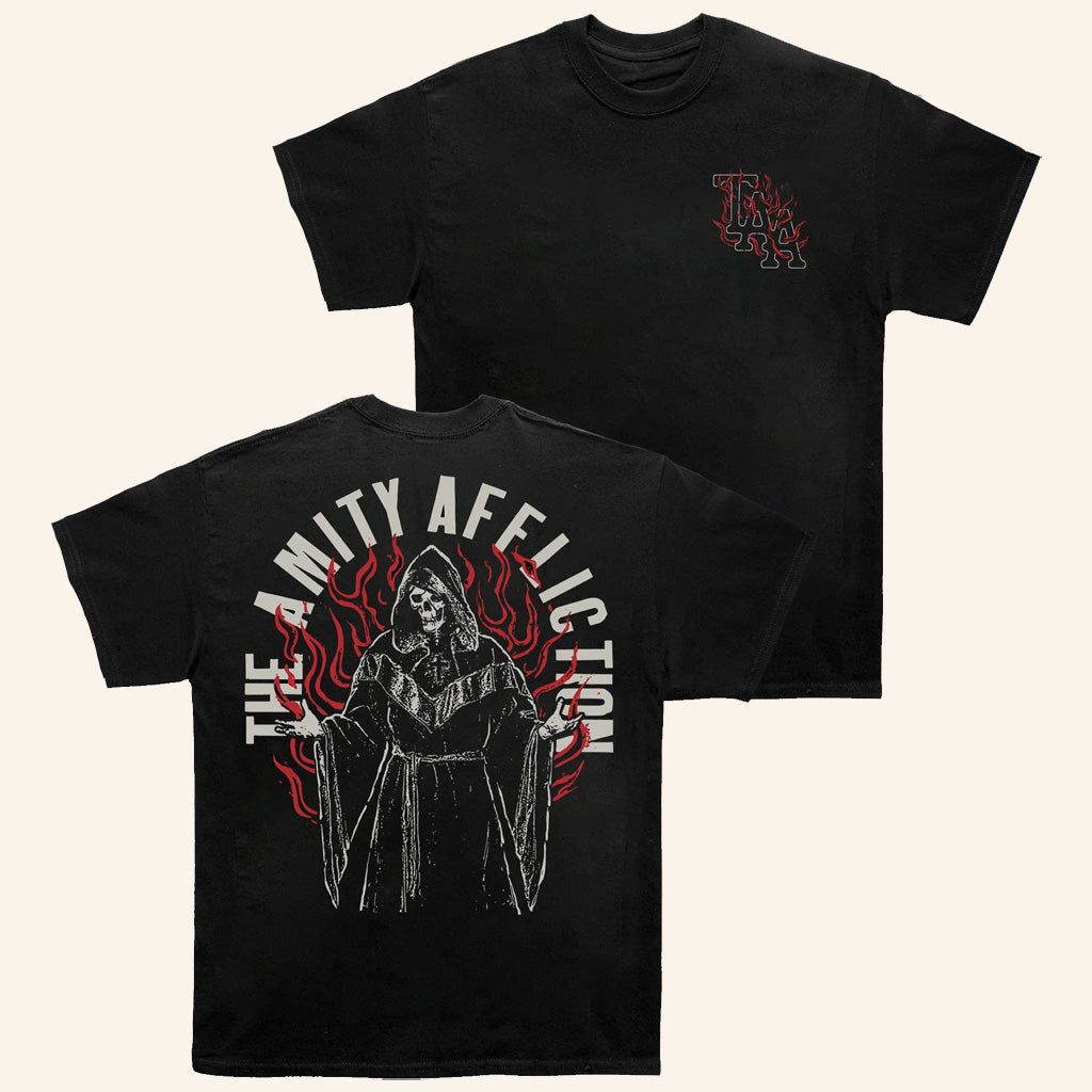 The Amity Affliction Merch Fire Reaper Black T-Shirt Music Related Gifts For Guys - Lily Birch Market