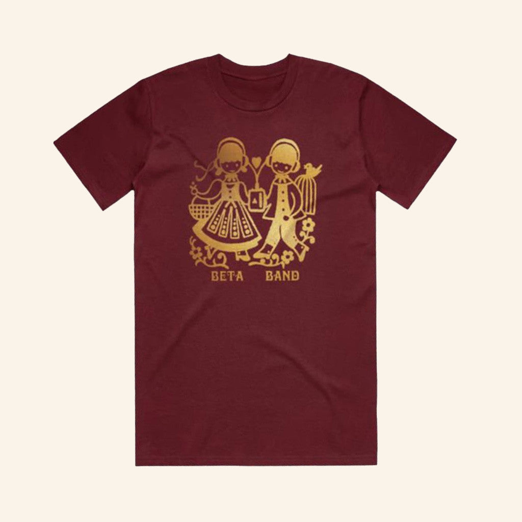 The Beta Band Merch Holding Hands Burgundy T-Shirt Music Lovers Gifts - Lily Birch Market