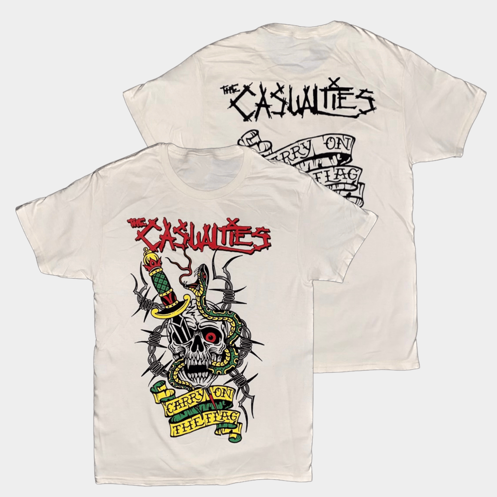 The Casualties Merch Carry On The Flag T-Shirt Gift Ideas For Rock Music Lovers - Lily Birch Market