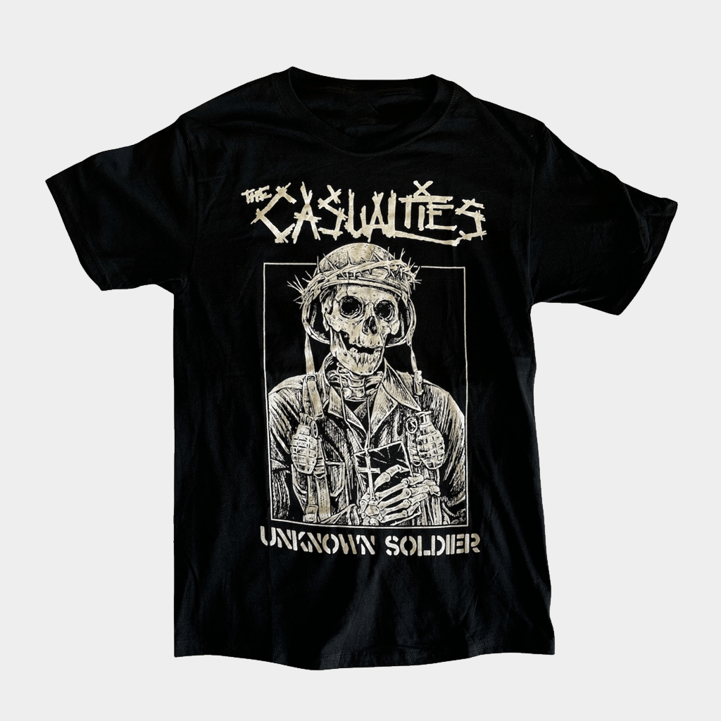 The Casualties Merch Unknown Soldier Black T-Shirt Presents For Rock Music Lovers - Lily Birch Market