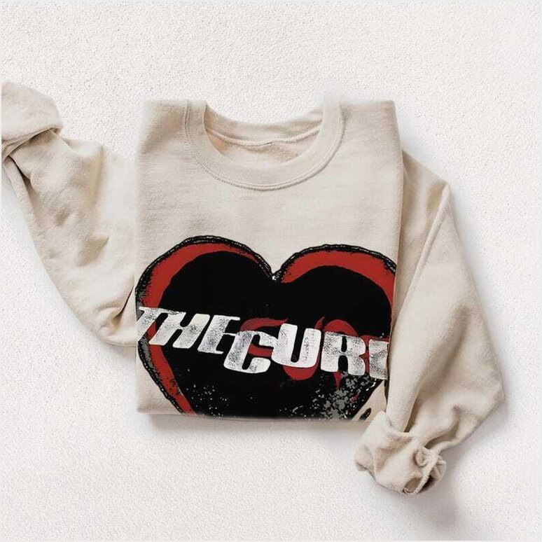 The Cure Sweatshirt Vintage The Cure Music Rock Band Crewneck Sweatshirt Gifts For Him Merch Apparel - Lilybirchmarket