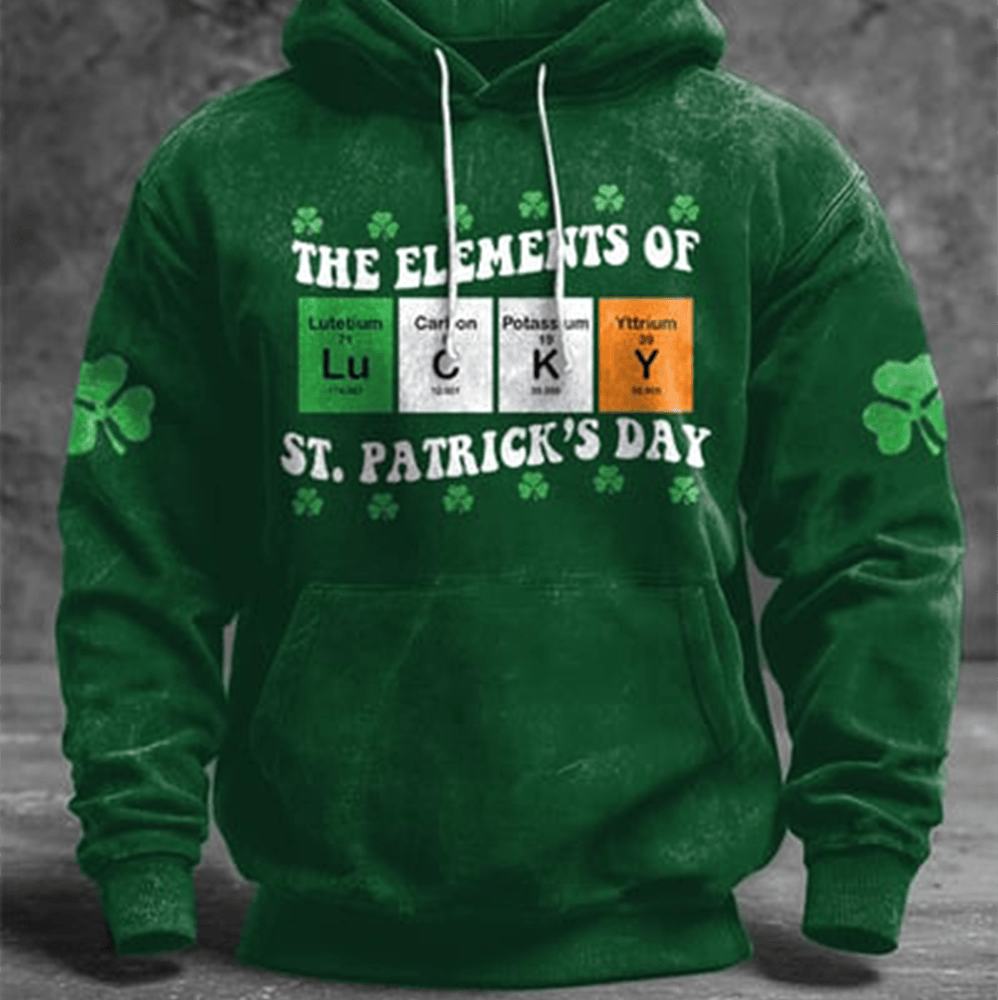 The Element Of St Patrick's Day Hoodie Shamrock Design St Patrick's Day Apparel Holiday Presents - Lilybirchmarket