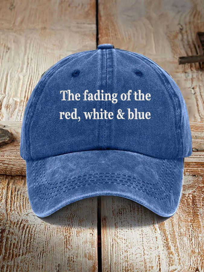 The Fading Of The Red White And Blue Hat Embroidered Portland Frog Resist Hat Gifts For Dad - Lilybirchmarket