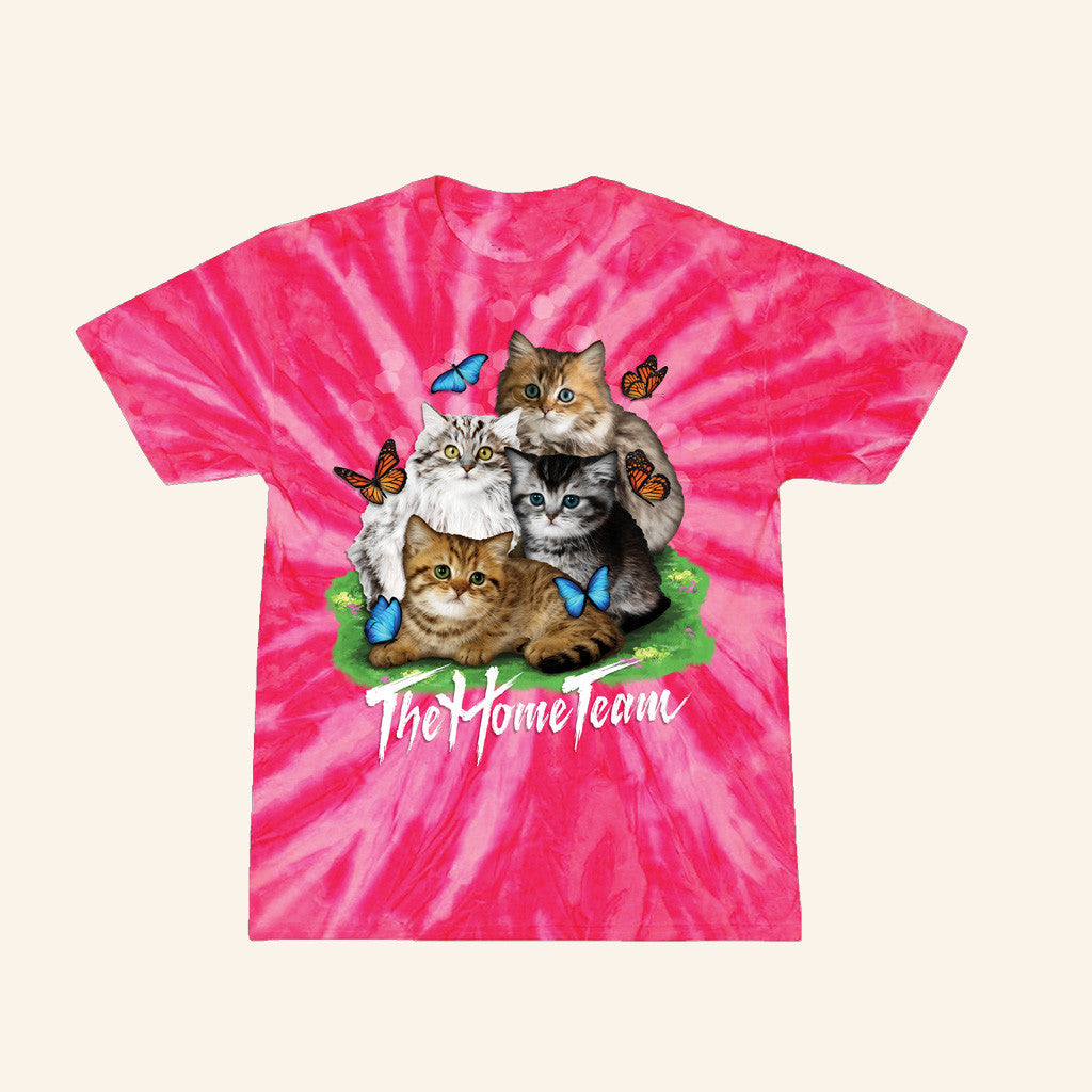 The Home Team Merch Kitten Pink Tie Dye Shirt Cute Gifts For Her Cat Lovers - Lily Birch Market
