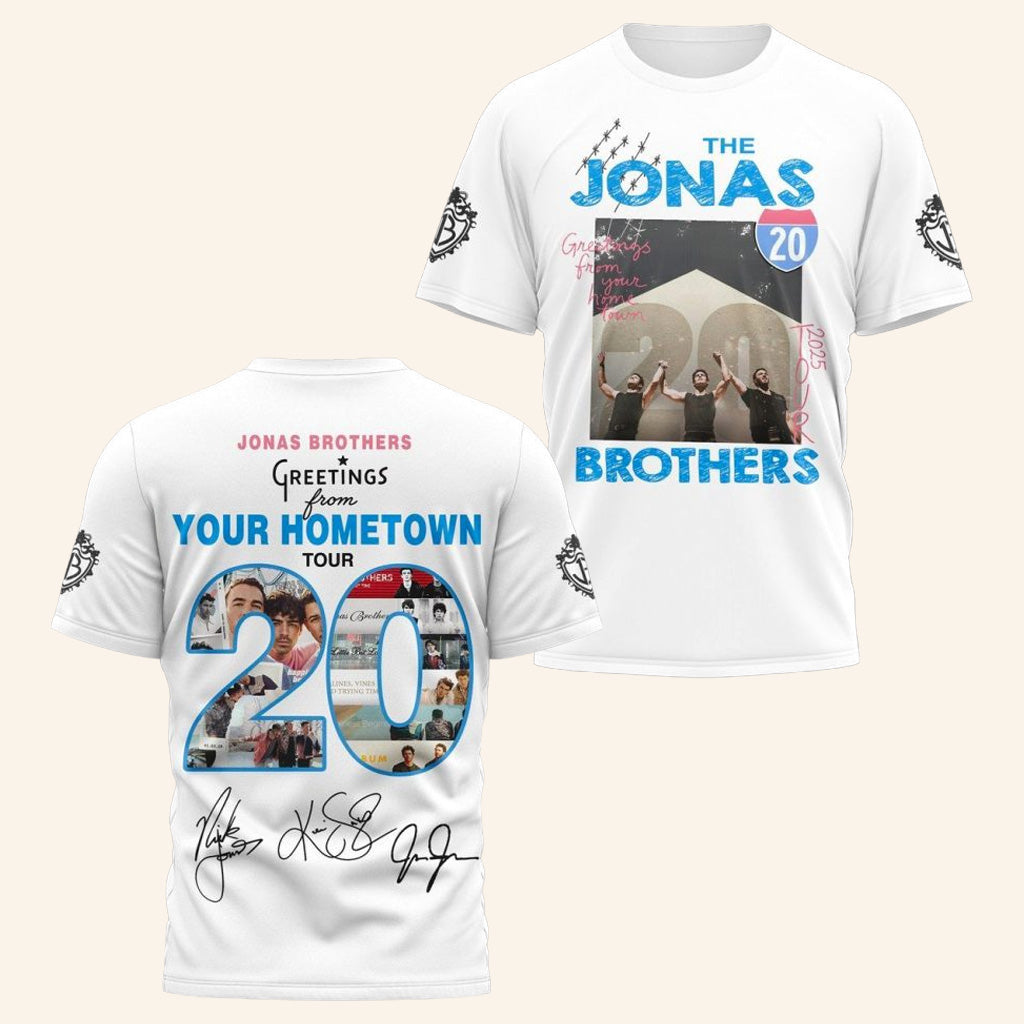 The Jonas Brothers Merch Greetings From Your Hometown Tour T-Shirt Jonas Brothers Tour Merch - Lily Birch Market