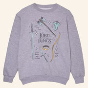 The Lord Of The Rings Merch Weapons Doodle Sweatshirt Gifts For Fantasy Lovers - Lilybirchmarket