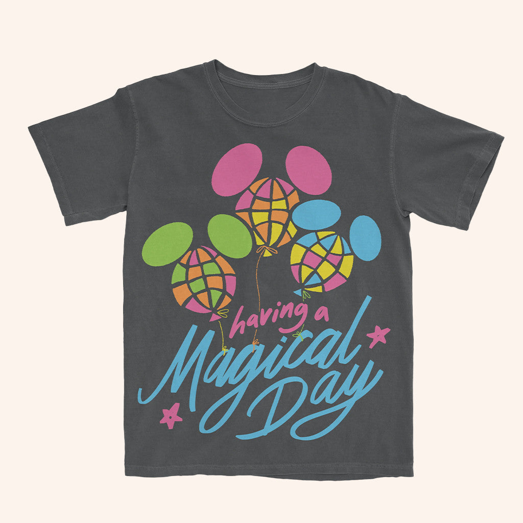 The Lost Bros Merch Neon Checkered Balloon T-Shirt Having A Magical Day Shirt Gifts For Friend - Lily Birch Market
