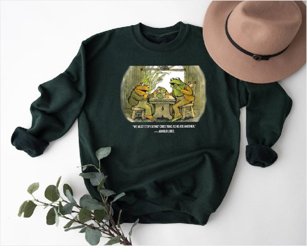 The Lovers Frog And Toad Sweatshirt, Vintage Classic Book Cover Sweatshirt, Frog And Toad Sweatshirt Gifts For Besties - Lilybirchmarket