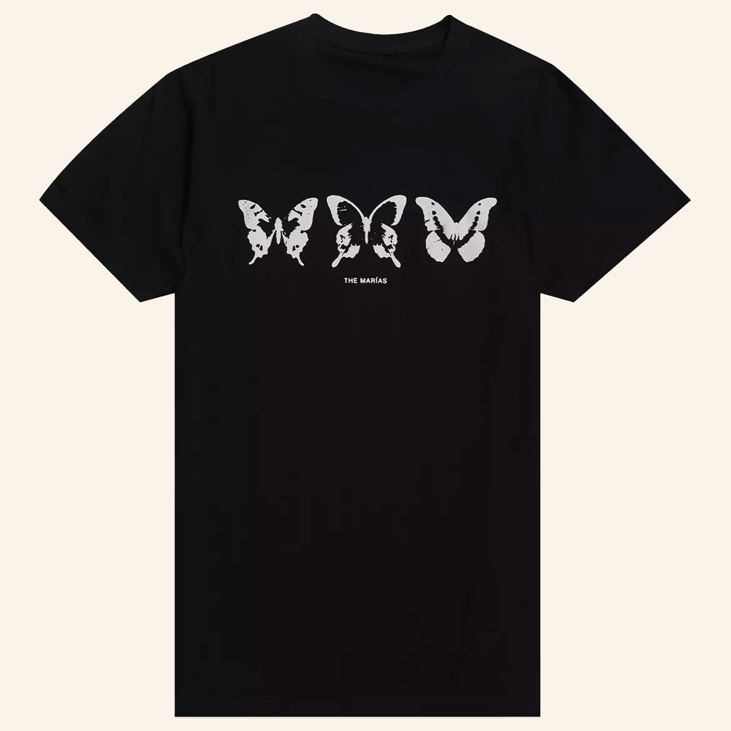 The Marias Merch Butterflies T-Shirt Black Gifts For Pop Music Lovers - Lily Birch Market