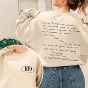 The Tortured Poets Department TTPD Lyrics Sweatshirt Swifties Merch Gifts For Her - Lilybirchmarket