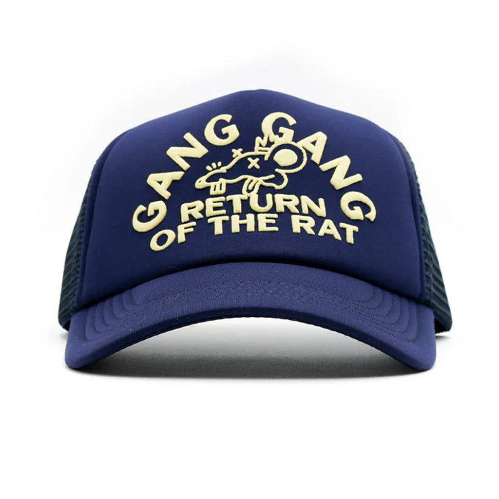 Theo Von Merch Gang Gang Trucker Hat Navy Embroidered Gifts For Friends - Lilybirchmarket