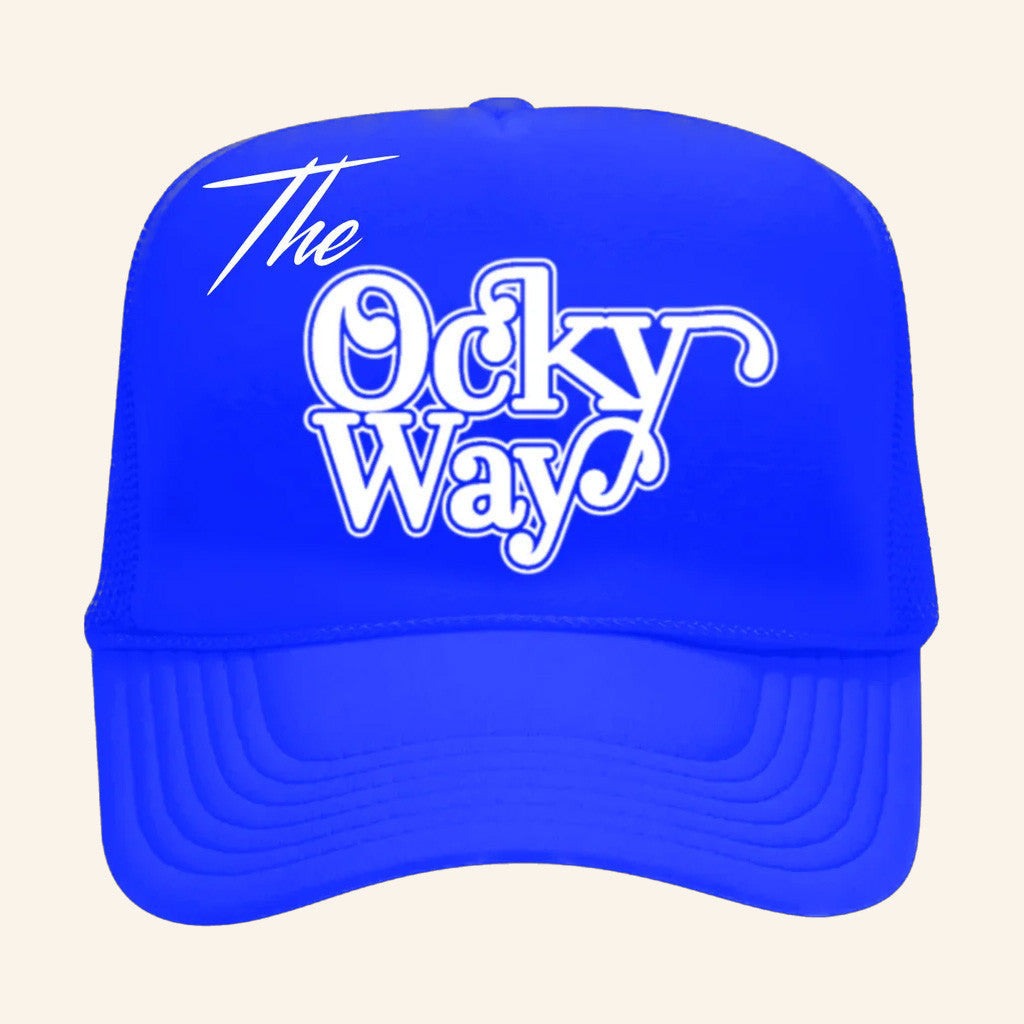 Theockywayshop Merch Ocky Way Foam Blue Trucker Hat Gift Ideas For Husband - Lilybirchmarket