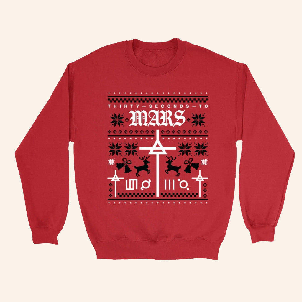 Thirty Seconds To Mars Merch Mars Holiday Sweatshirt Christmas Gift Ideas For Rock Fans - Lilybirchmarket