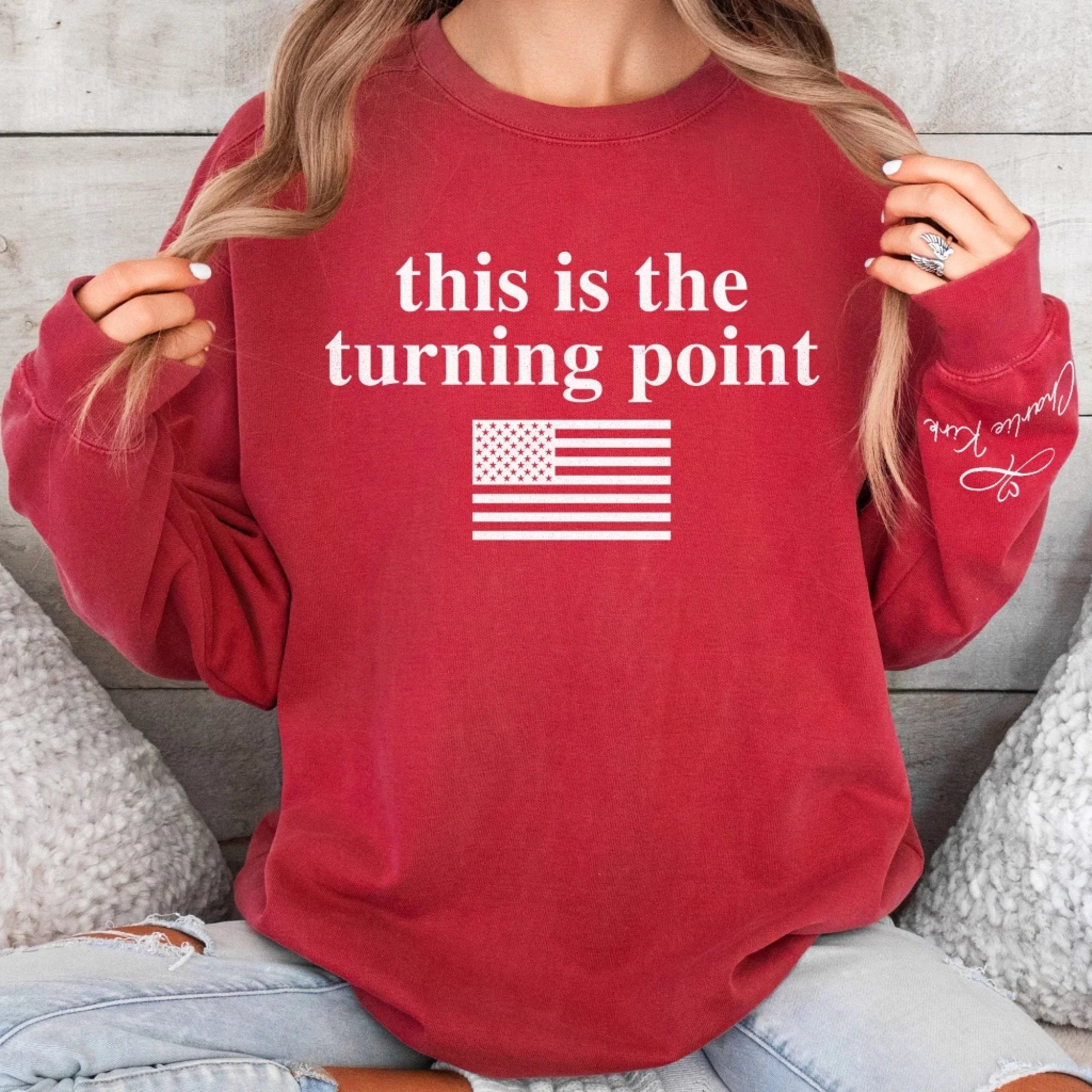 This Is The Turning Point Sweatshirt TPUSA Merch Charlie Kirk Sweatshirt Gifts For Trump Fan - Lilybirchmarket