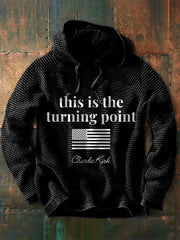 This Is The Turning Point Waffle Hoodie Charlie Kirk Merch TPUSA Merch Apparel Unique Gifts - Lilybirchmarket