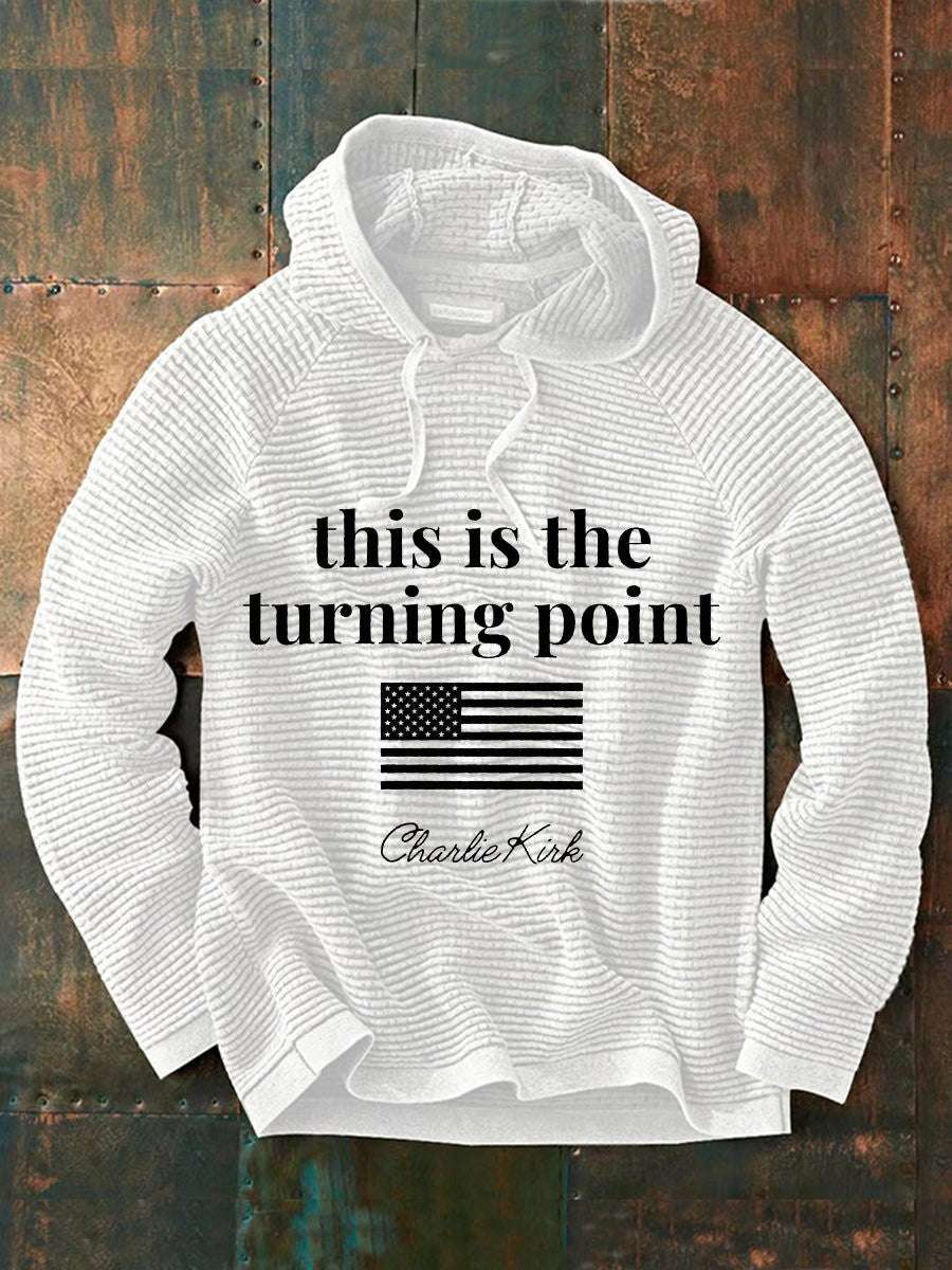 This Is The Turning Point Waffle Hoodie Rest In Peace Charlie Kirk Apparel TPUSA Clothing - Lilybirchmarket