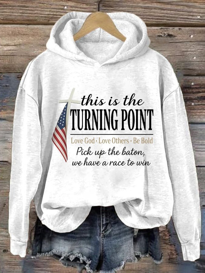 This Is The Turning Point White Hoodie Merch We Have A Race To Win RIP Charlie Kirk Merch - Lilybirchmarket
