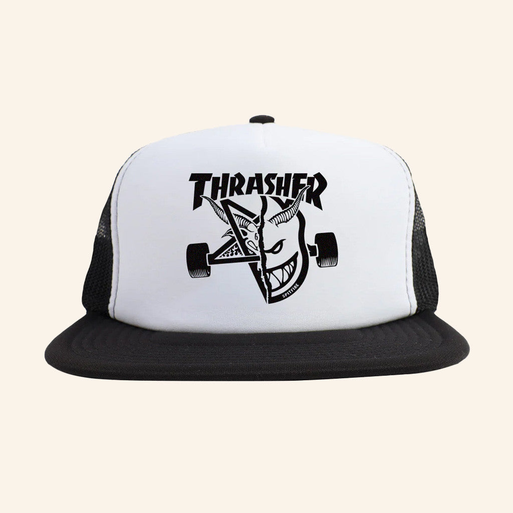 Thrasher Magazine Merch Thrash And Burn Trucker Hat Snapback Gifts For Dad - Lilybirchmarket