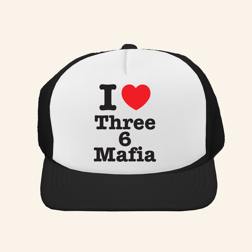Three 6 Mafia Merch I Love Three 6 Mafia Trucker Hat Christmas Gifts For Hip Hop Fans - Lilybirchmarket
