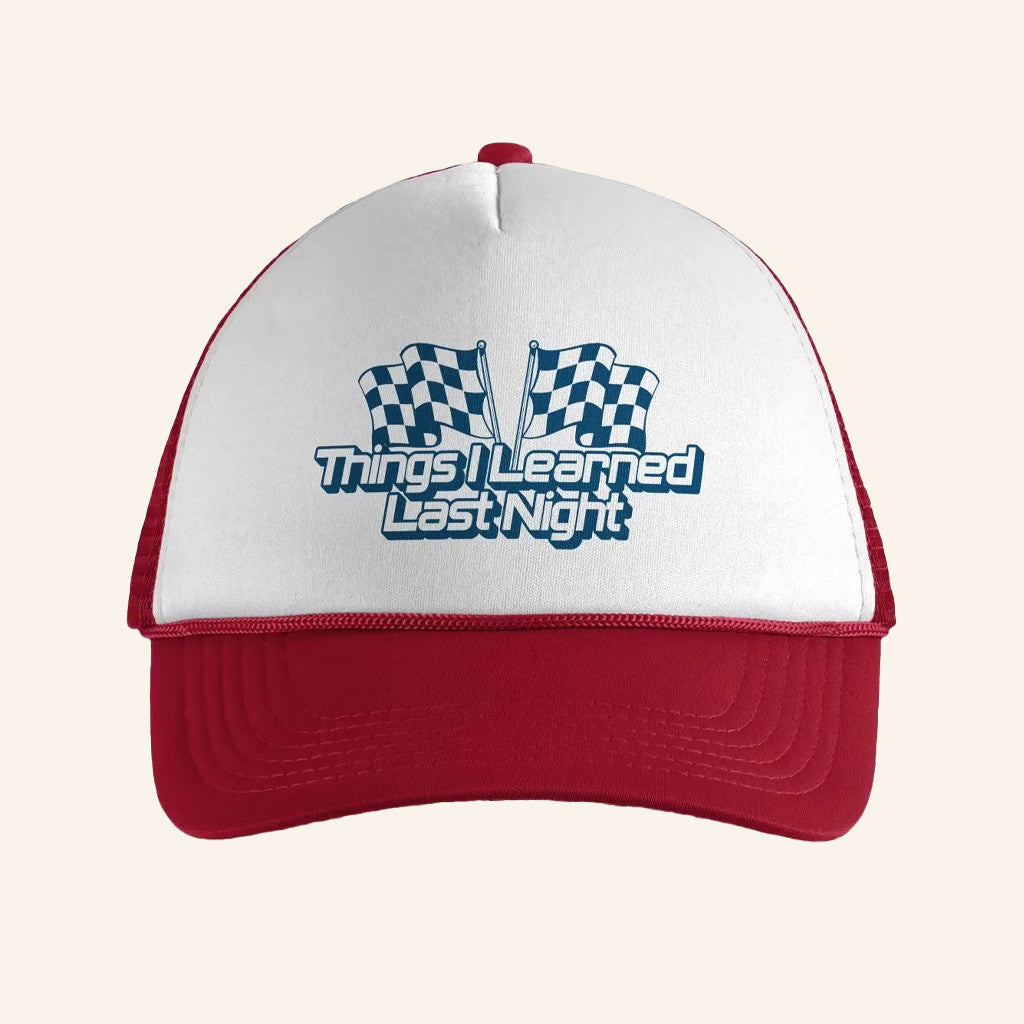 TILLN Merch Things I Learned Last Night Racing Trucker Hat Christmas Gifts For Husband - Lilybirchmarket