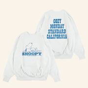 Time After Time Merch Snoopy Cozy Monday Standard California Sweatshirt White Gifts For Friend - Lilybirchmarket