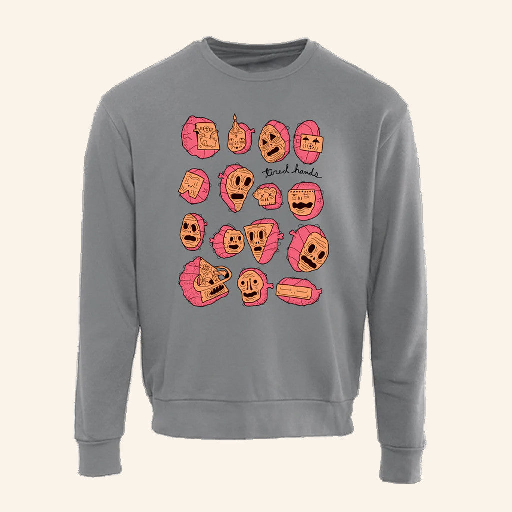 Tired Hands Merch Many Faces Crewneck Sweatshirt Best Gifts For Wife - Lilybirchmarket